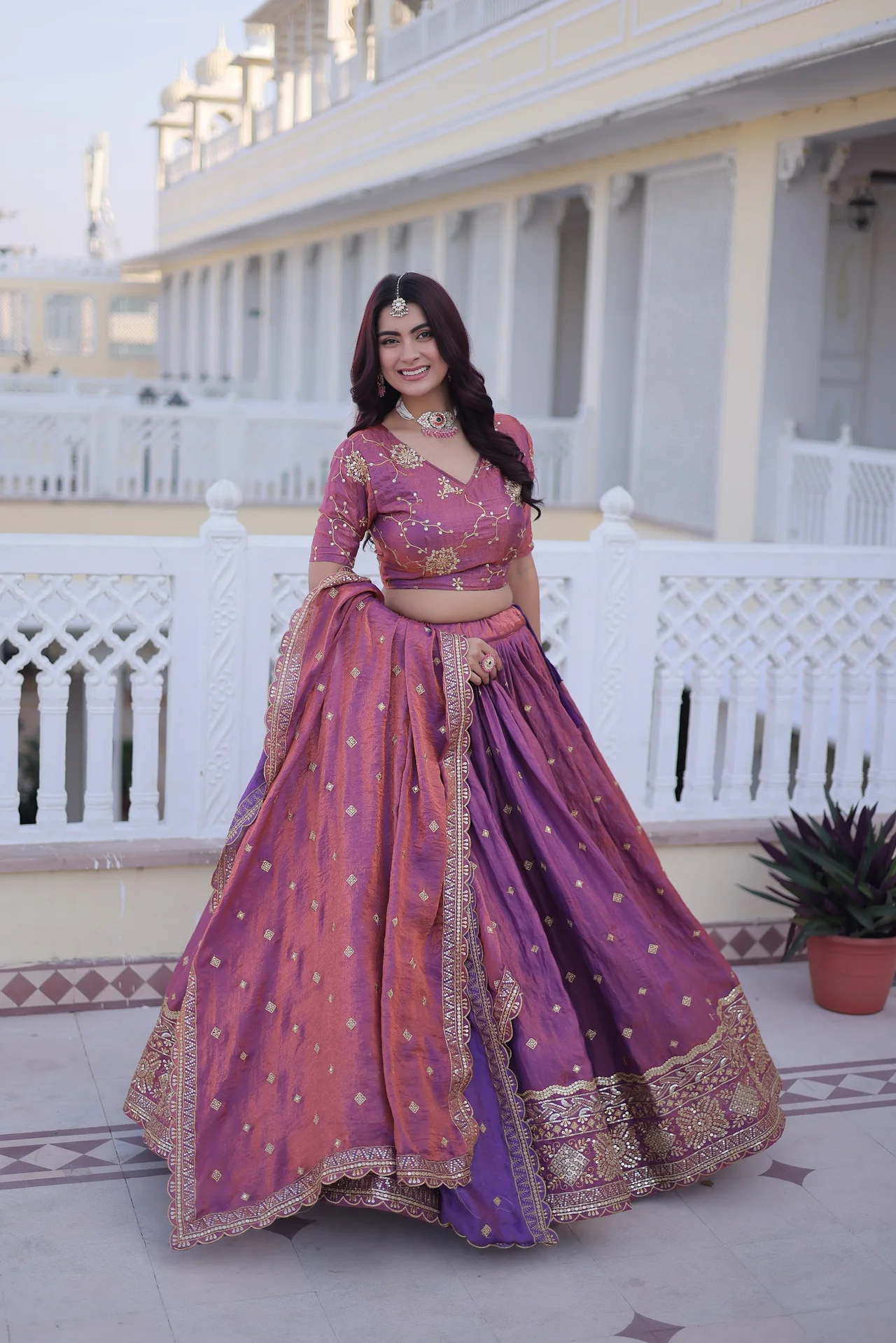 Women's Ysl Silk Lehenga Choli with Dupatta | Sequins and Zari Embroidered Work | 3 Mtr Flair | Wedding and Festive Wear