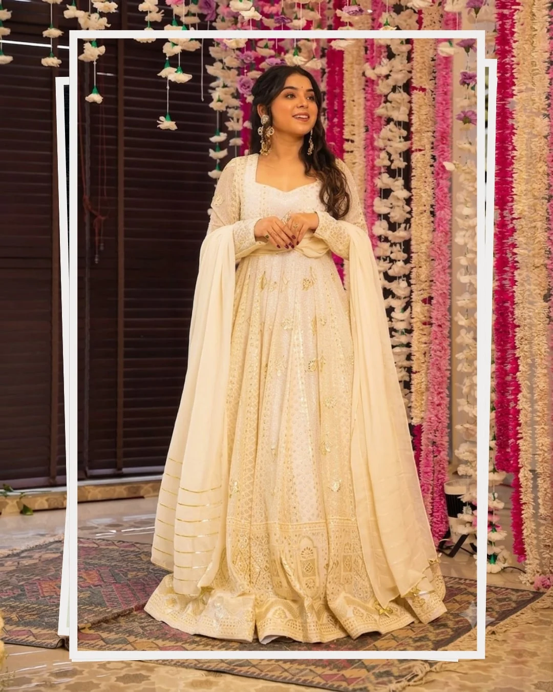 Premium Readymade Anarkali Suit Set for Women in Off White