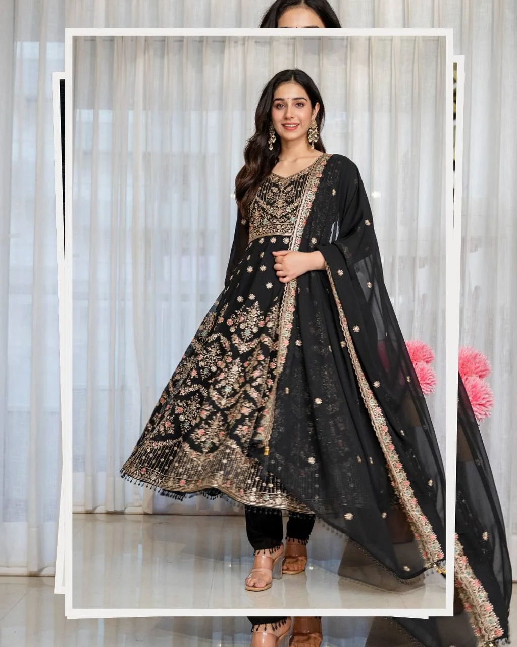 Premium Anarkali Suit Set for Women in Black