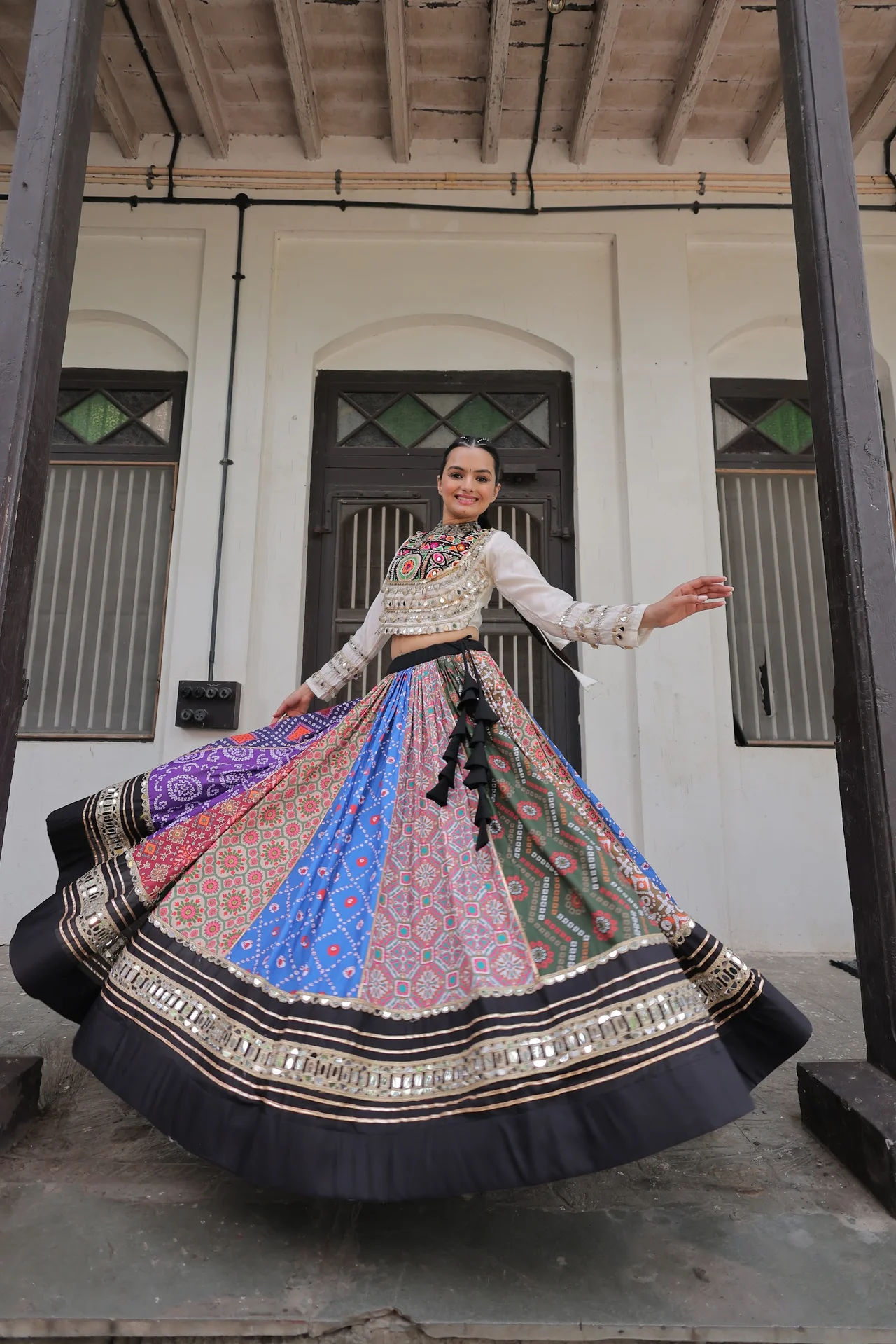 Women's Cotton Printed Lehenga Choli with Stitched Top in Multicolour — photo 2 of 10
