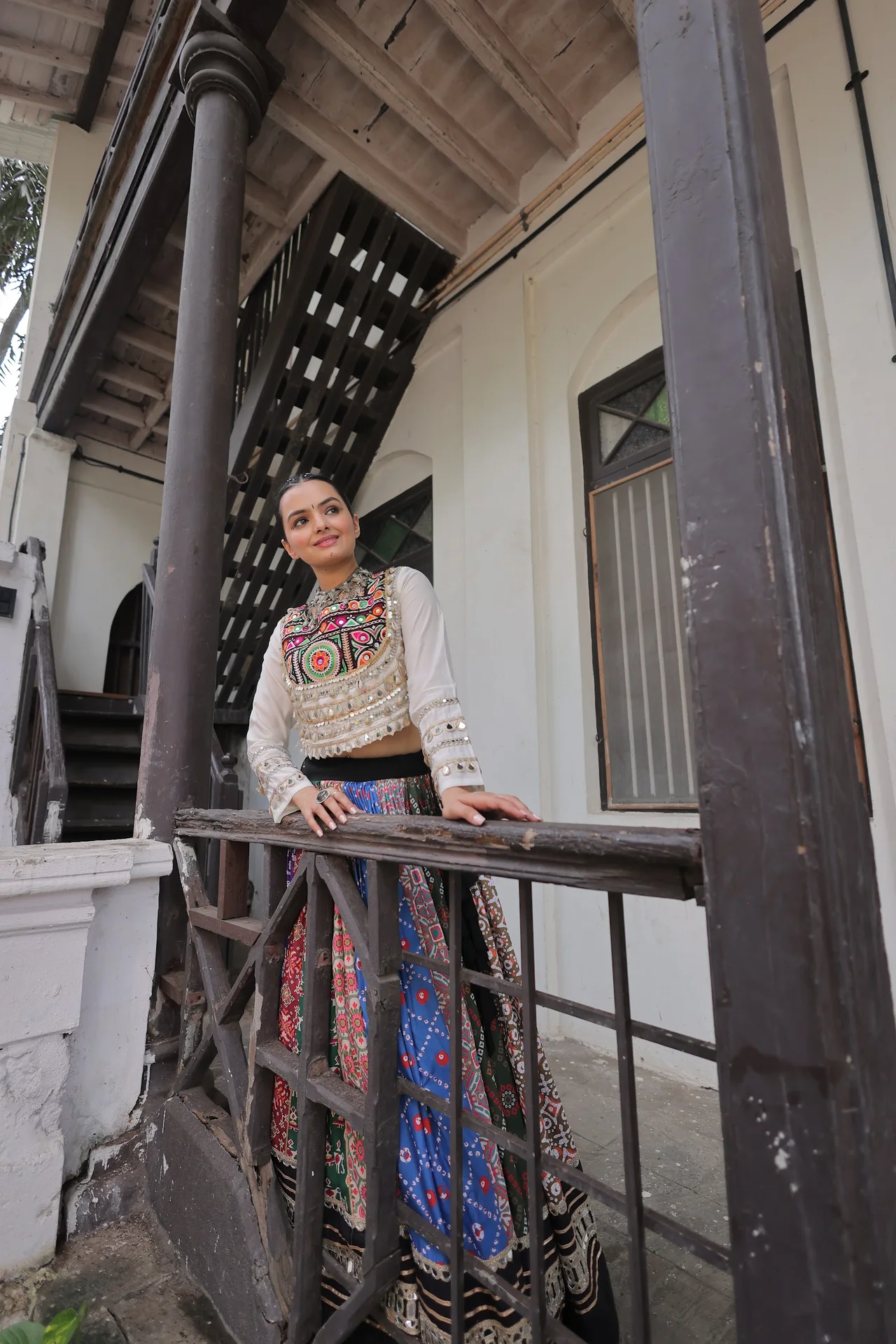 Women's Cotton Printed Lehenga Choli with Stitched Top in Multicolour — photo 3 of 10