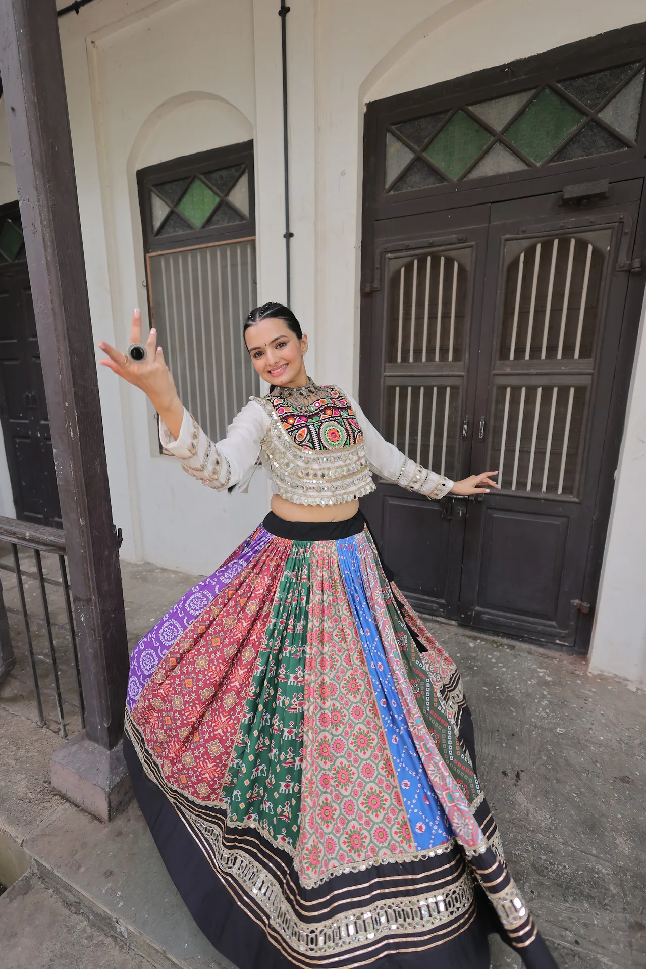 Women's Cotton Printed Lehenga Choli with Stitched Top in Multicolour — photo 4 of 10