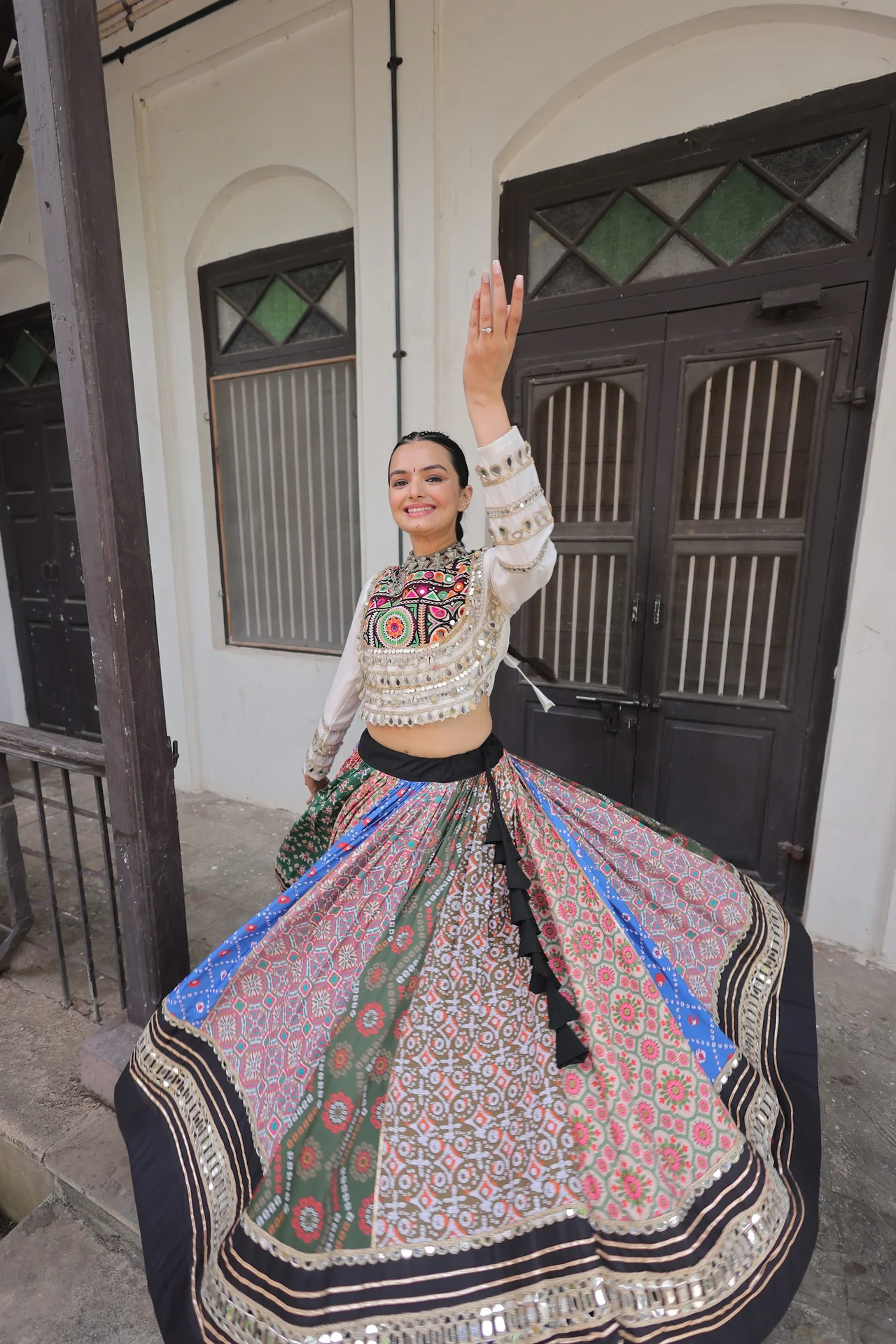Women's Cotton Printed Lehenga Choli with Stitched Top in Multicolour — photo 6 of 10