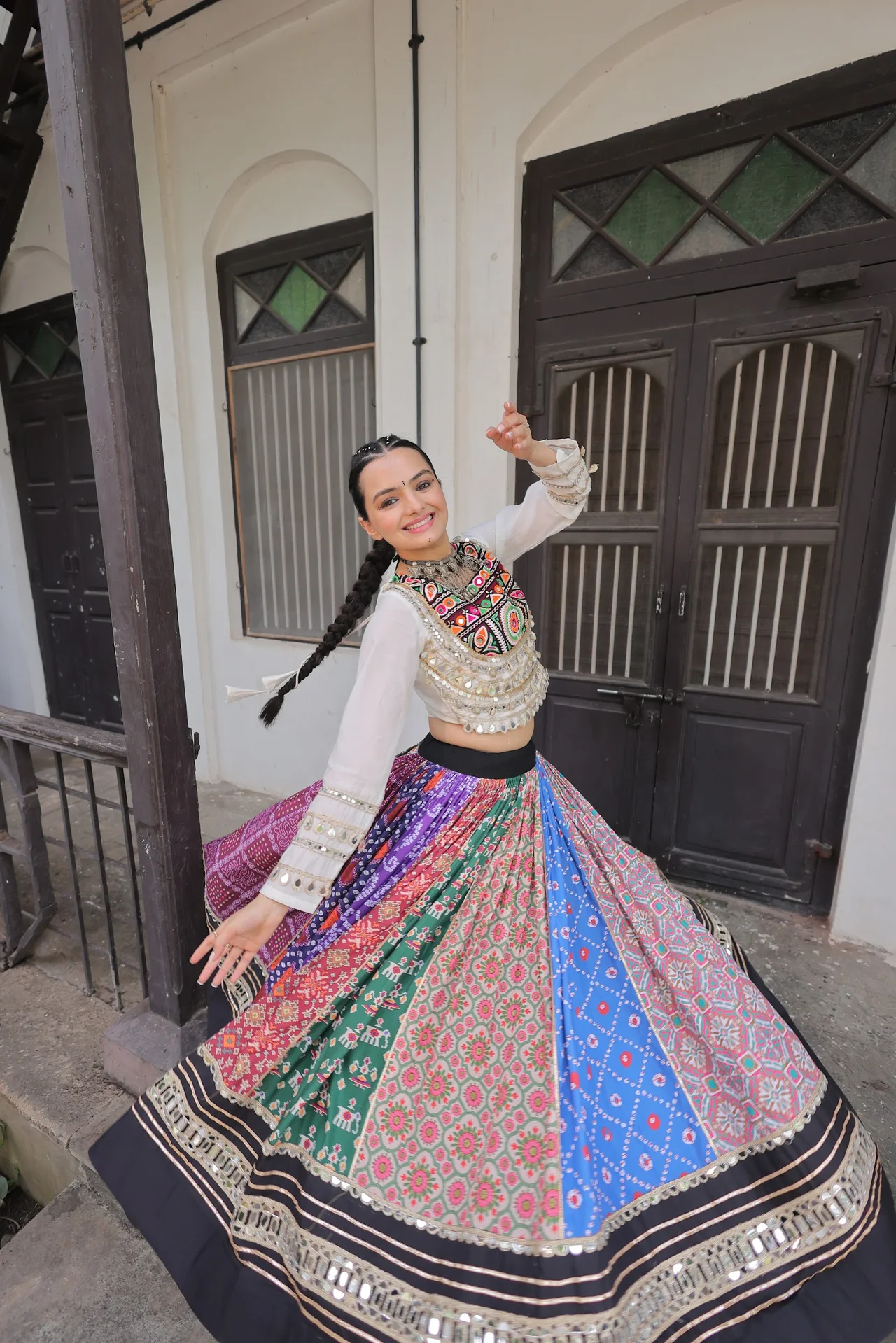 Women's Cotton Printed Lehenga Choli with Stitched Top in Multicolour — photo 7 of 10