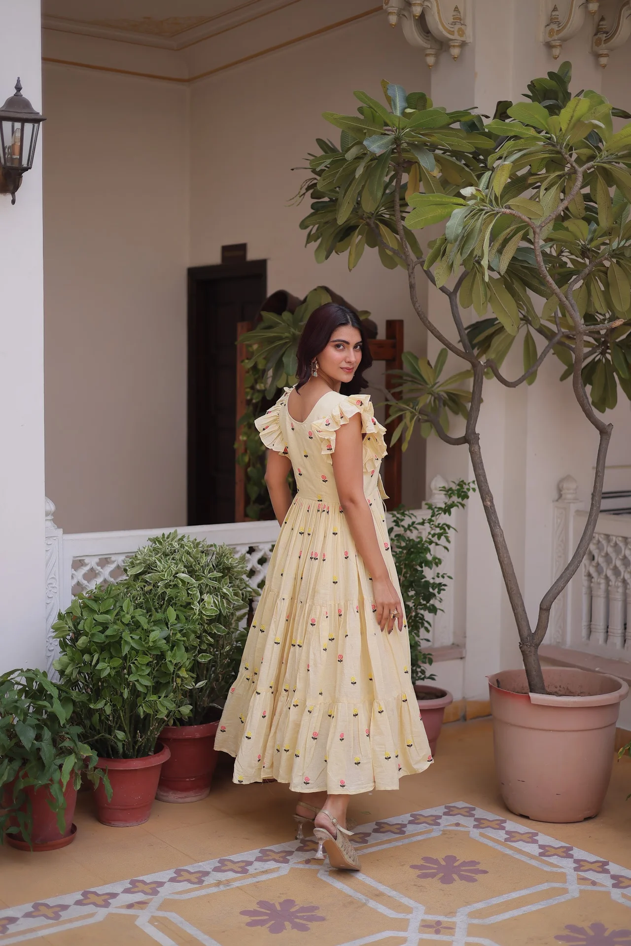 Women's Cotton Embroidered Kurti in Cream — photo 2 of 6