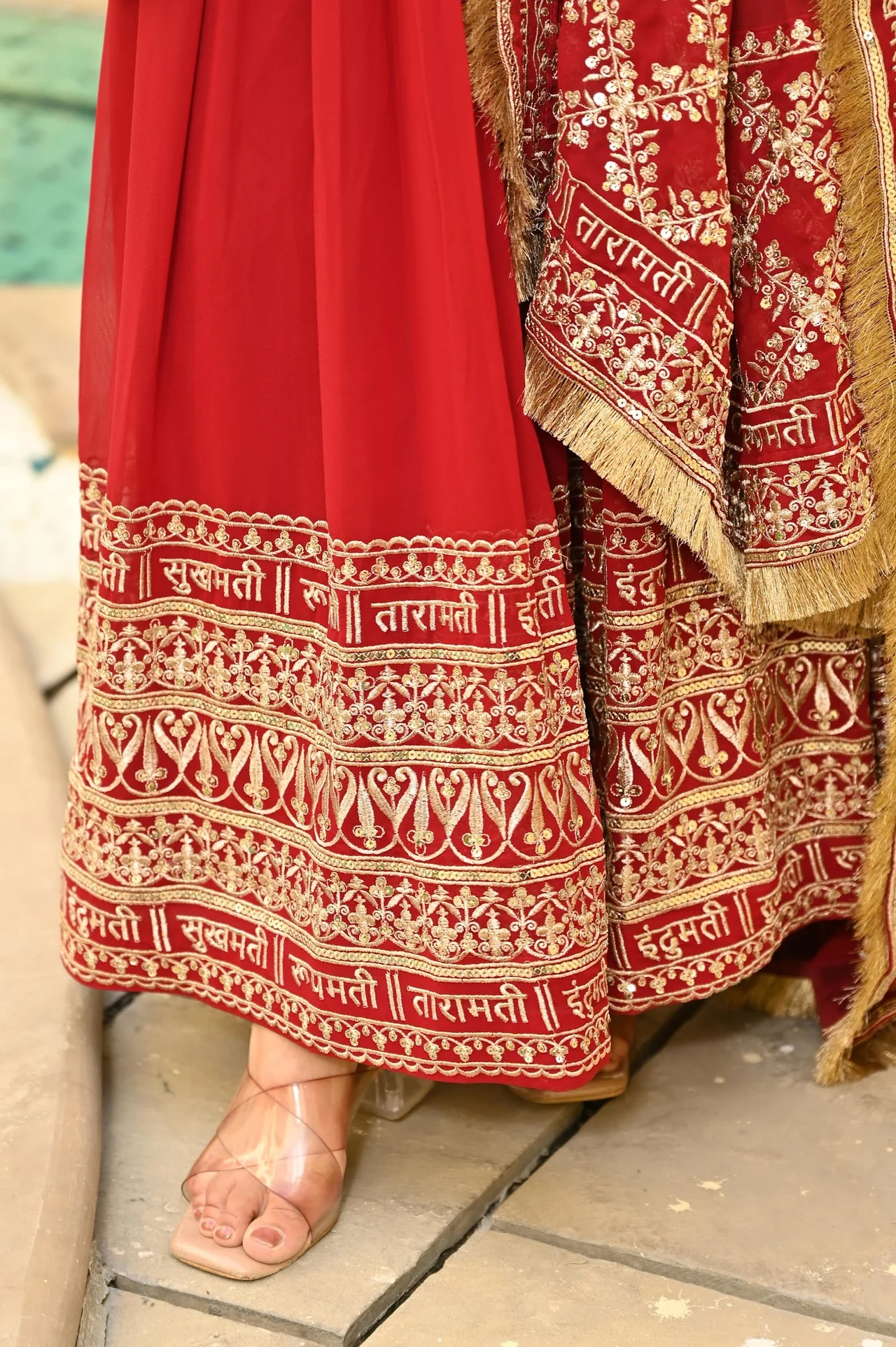 Women's Faux Blooming Embroidered Gown with Dupatta — photo 3 of 7