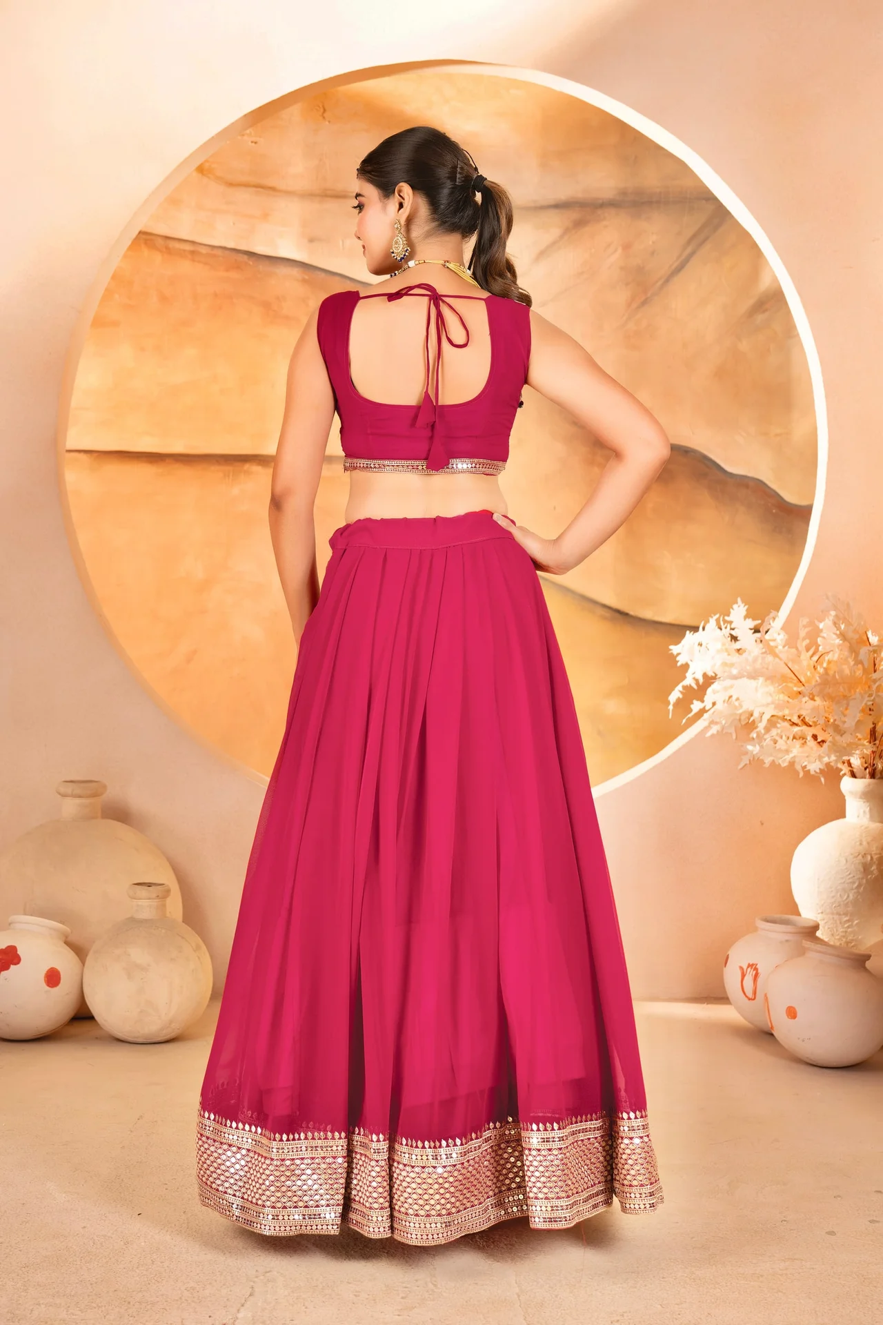 Premium Traditional Lehenga Choli for Women in Rani Pink — photo 3 of 7