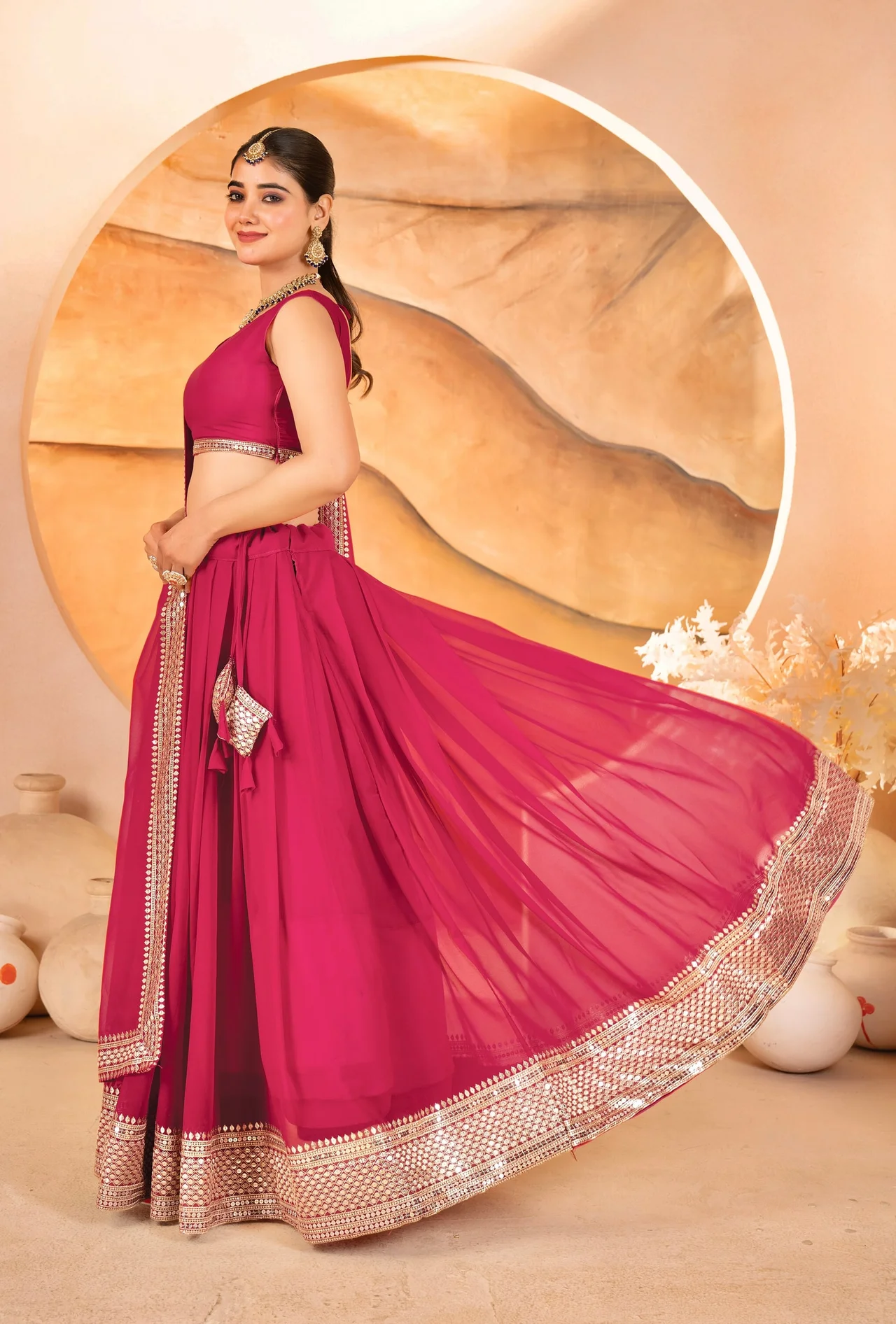 Premium Traditional Lehenga Choli for Women in Rani Pink — photo 7 of 7