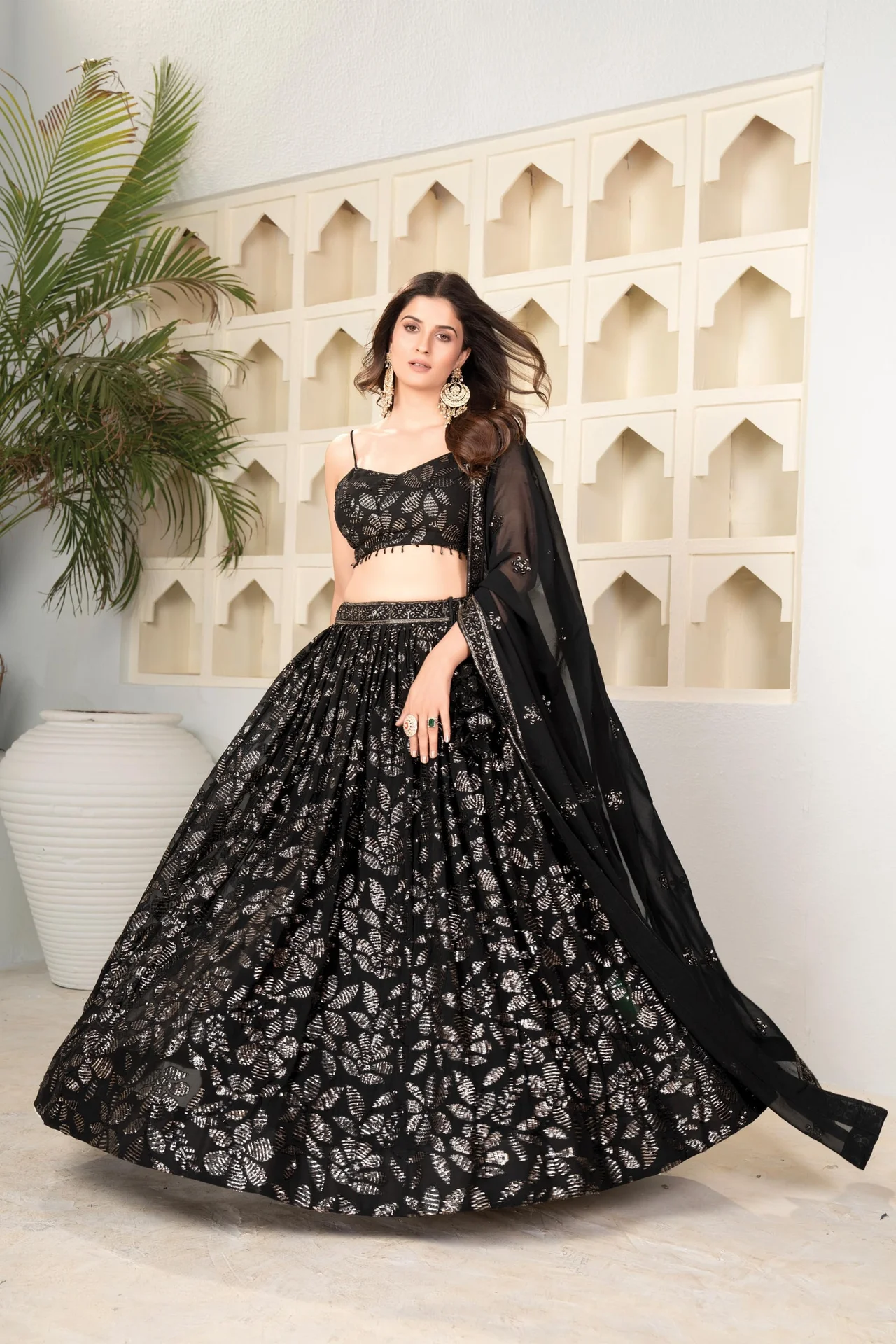 Designer Black Lehenga Choli Set for Women — photo 2 of 5
