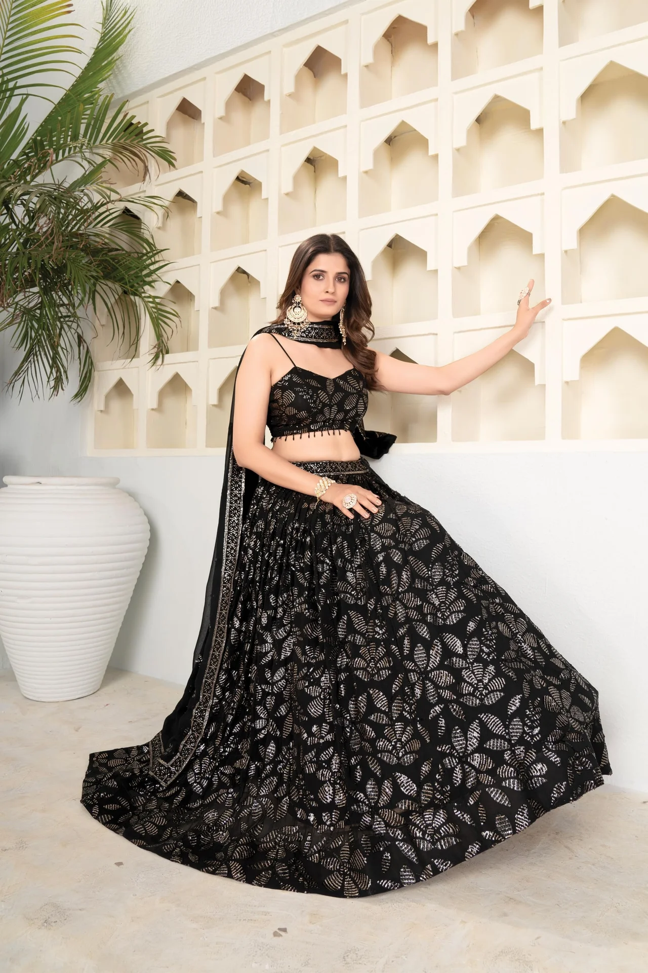 Designer Black Lehenga Choli Set for Women — photo 3 of 5