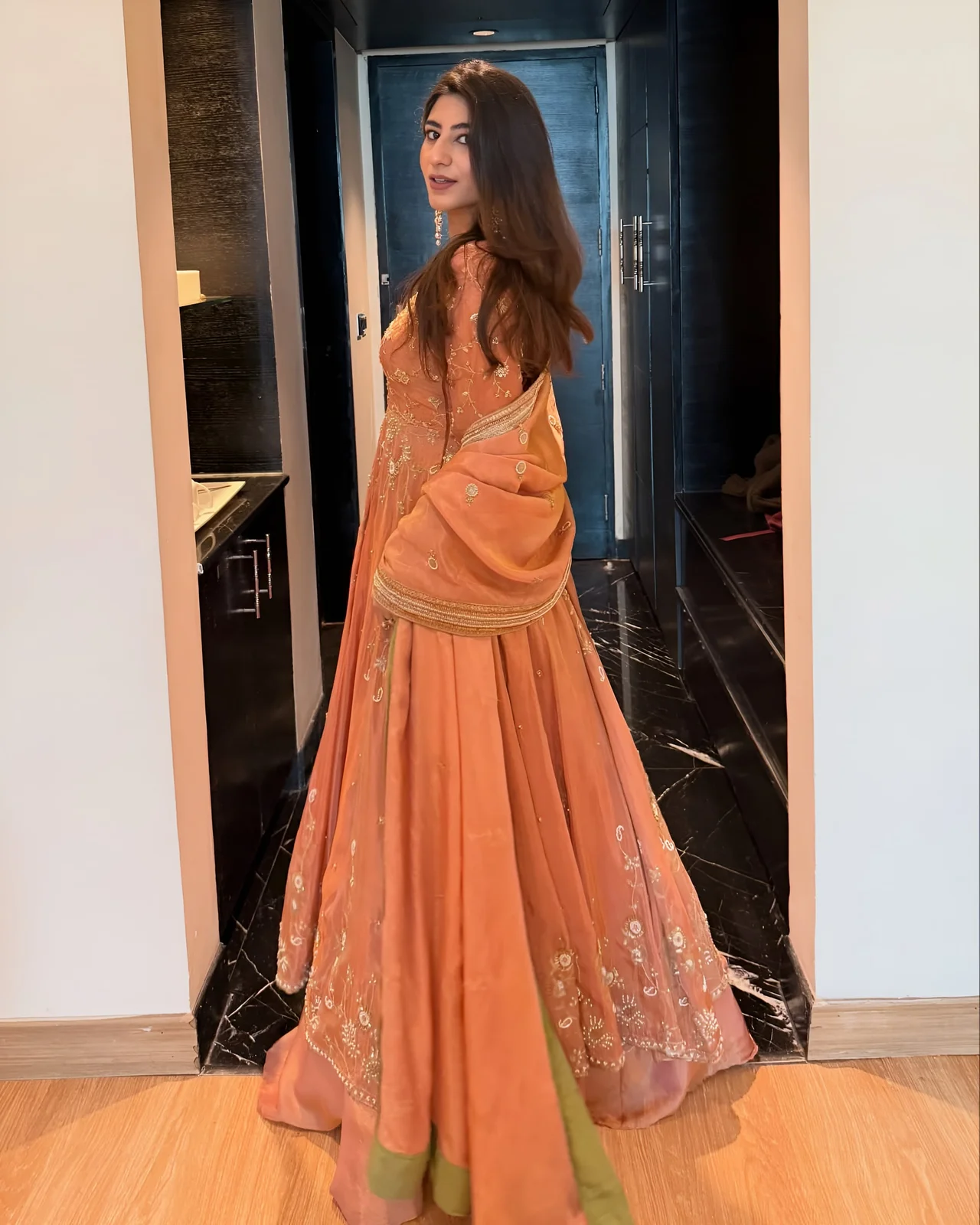 Premium Anarkali Suit Set for Women in Peach — photo 3 of 5