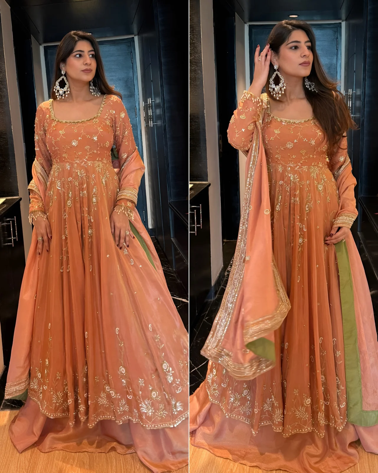 Premium Anarkali Suit Set for Women in Peach — photo 5 of 5