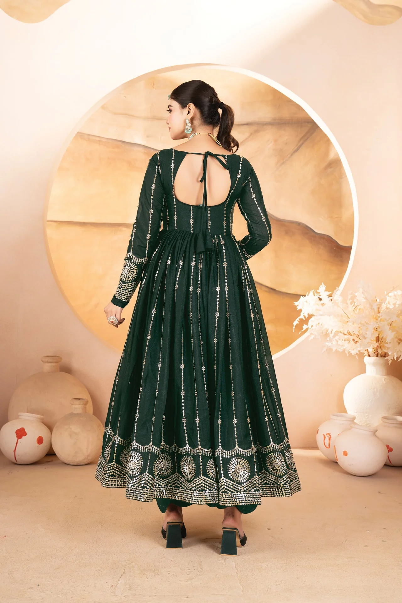 Premium Readymade Anarkali Suit Set for Women in Green — photo 6 of 6