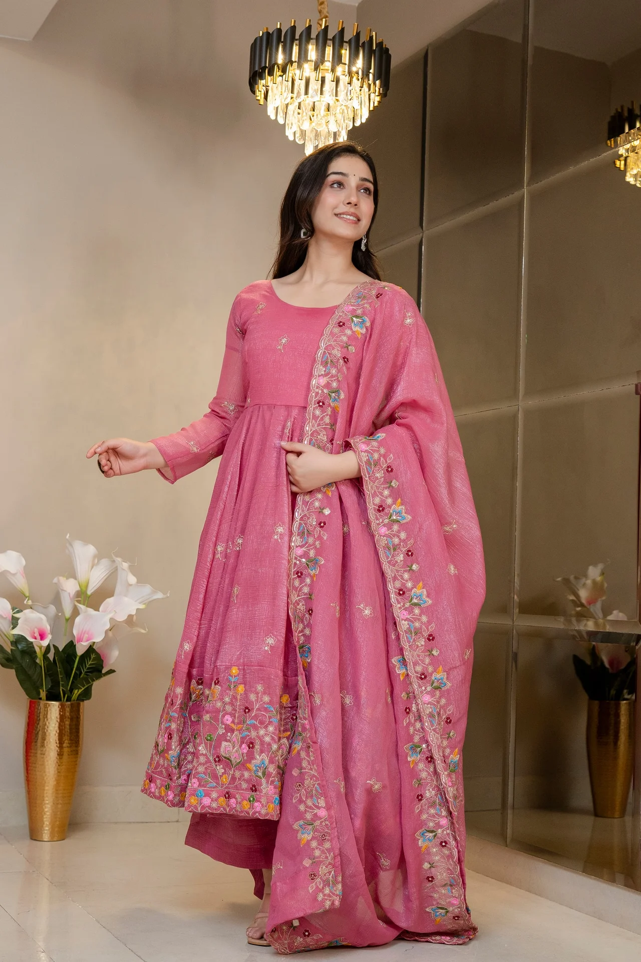 Trending Anarkali Suit Set for Women in Lavender — photo 5 of 9