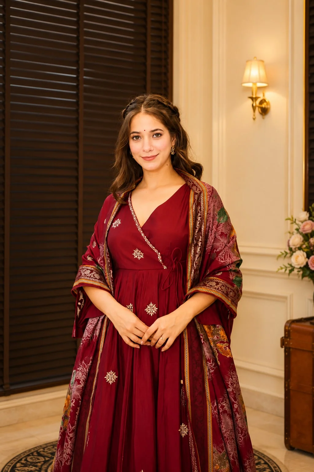 Premium Readymade Anarkali Suit Set for Women in Maroon — photo 6 of 6