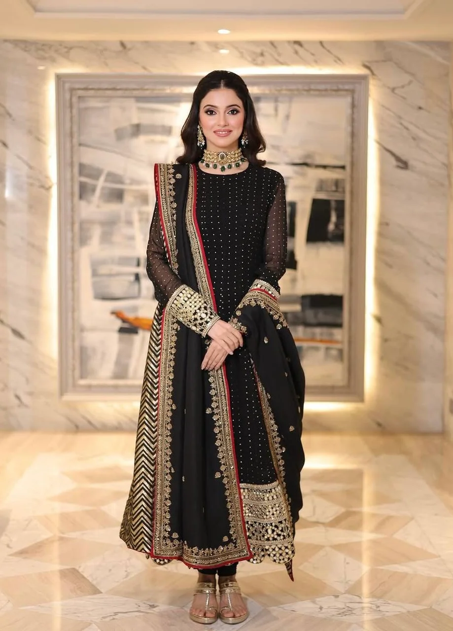 Premium Readymade Luxury Anarkali Suit Set for Women in Black — photo 3 of 10