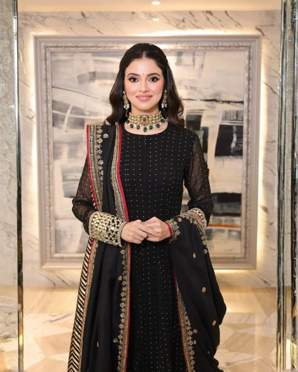 Premium Readymade Luxury Anarkali Suit Set for Women in Black — photo 10 of 10