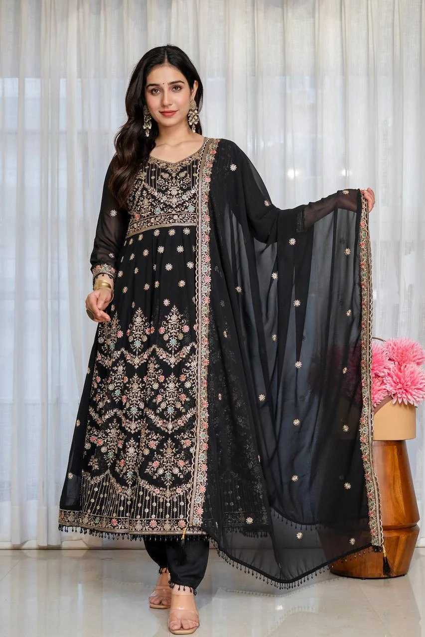 Premium Anarkali Suit Set for Women in Black — photo 2 of 8