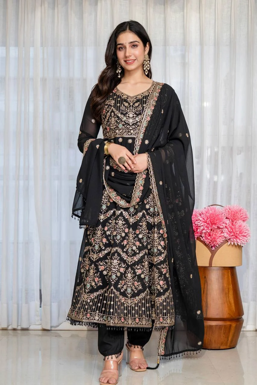 Premium Anarkali Suit Set for Women in Black — photo 8 of 8