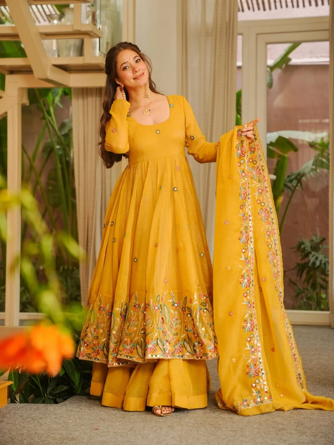 Premium Readymade Anarkali Suit Set for Women in Yellow — photo 2 of 6