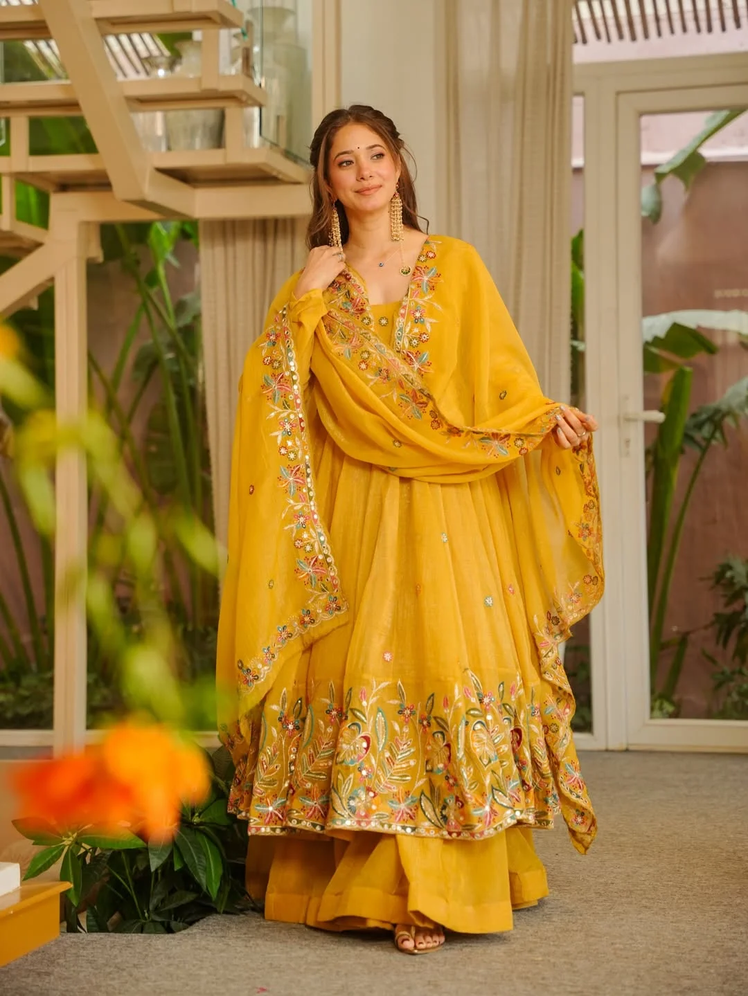 Premium Readymade Anarkali Suit Set for Women in Yellow — photo 3 of 6