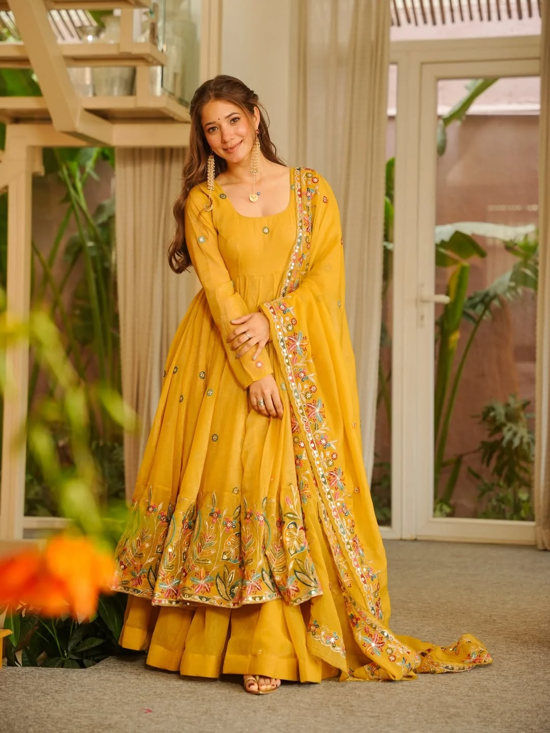 Premium Readymade Anarkali Suit Set for Women in Yellow — photo 4 of 6