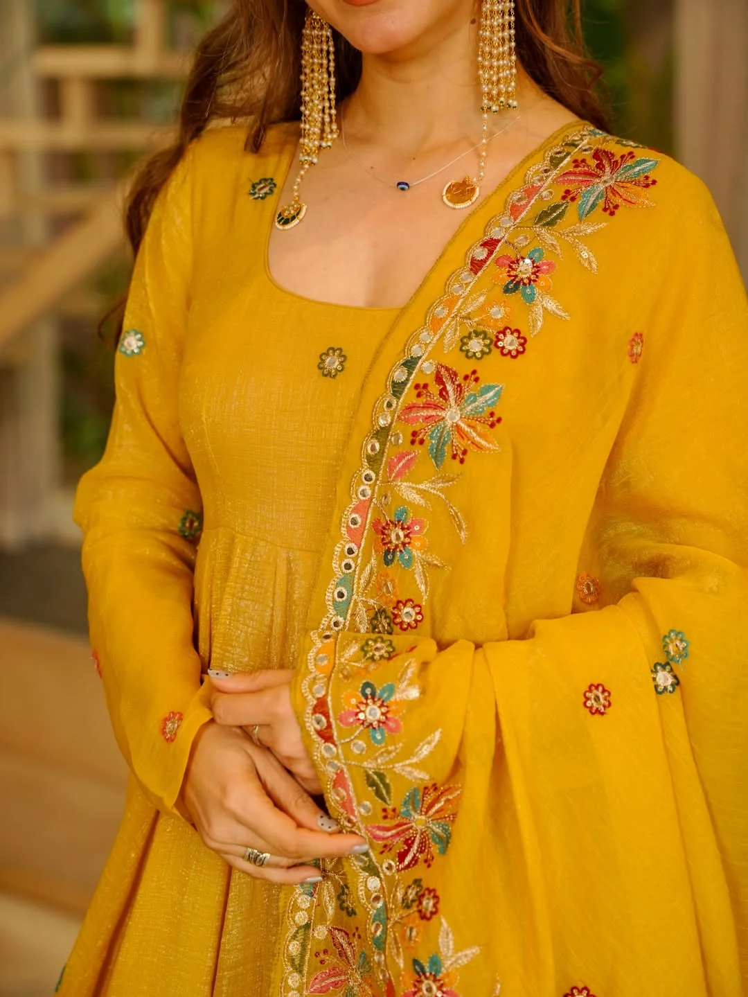 Premium Readymade Anarkali Suit Set for Women in Yellow — photo 6 of 6