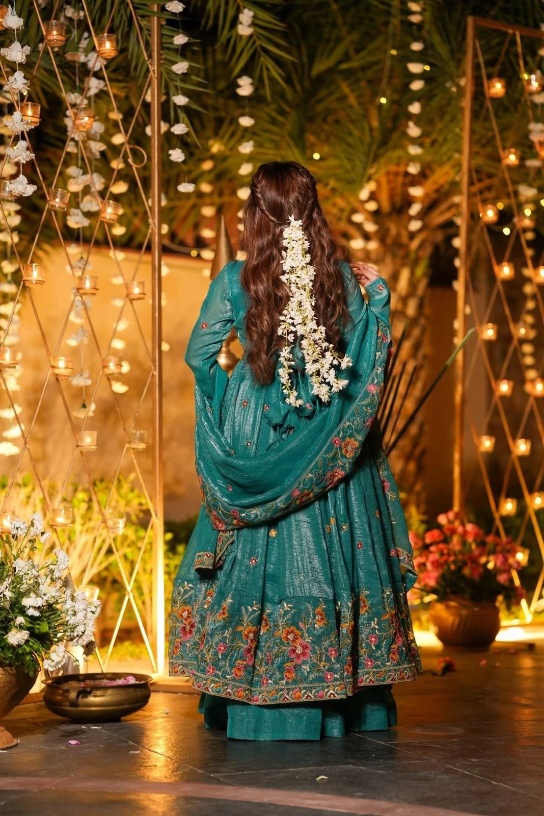 Premium Readymade Anarkali Suit Set for Women in Turquoise — photo 4 of 6