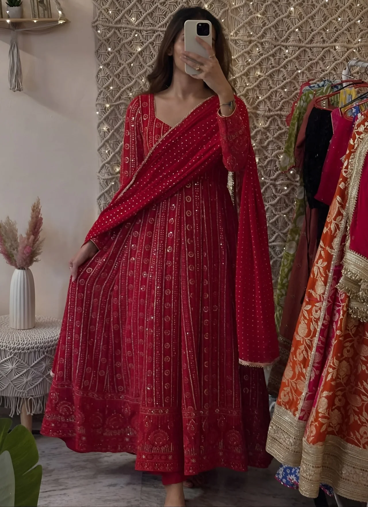Lakhnavi Embroidered Work Anarkali Suit Set for Women — photo 2 of 4