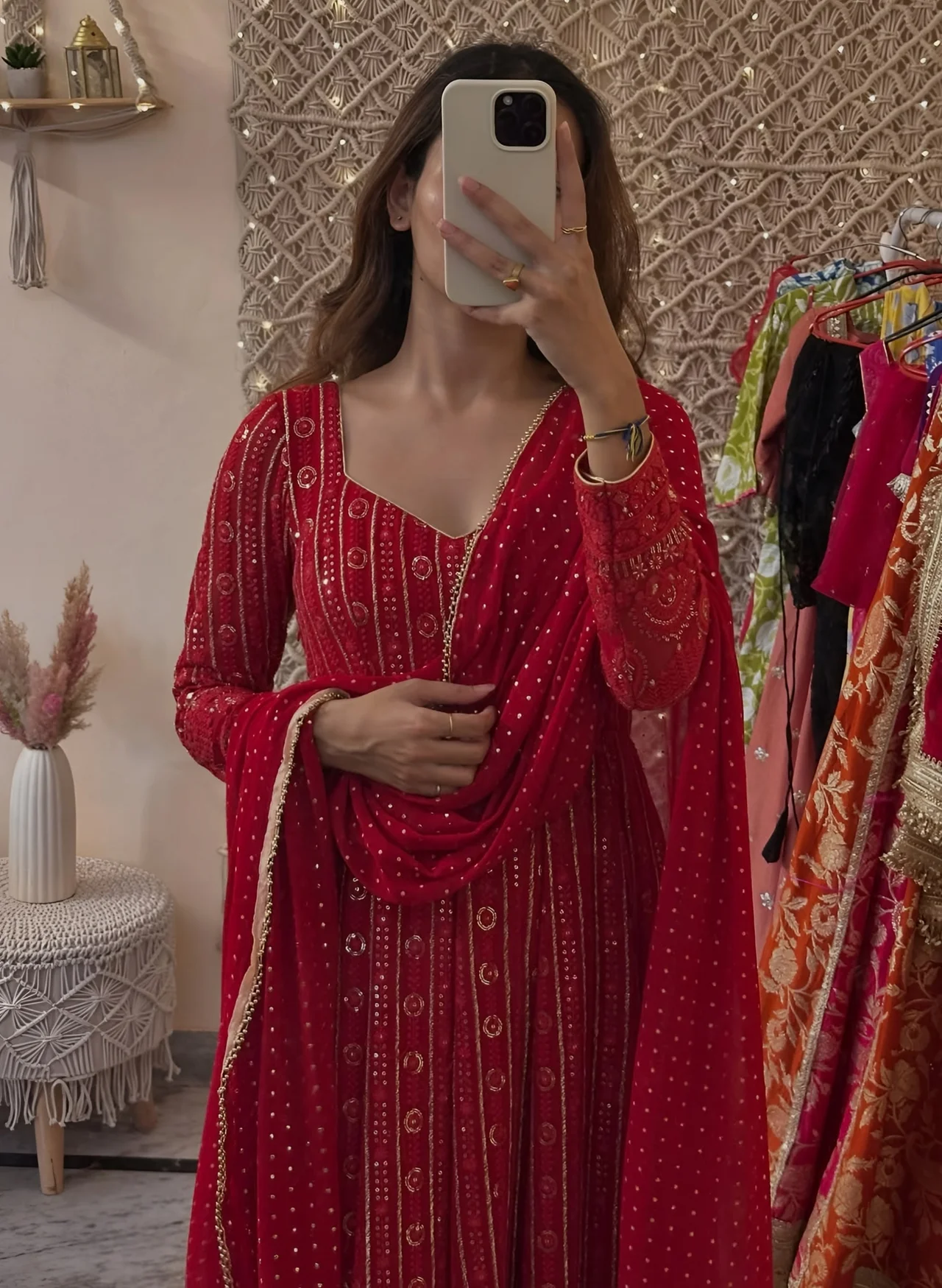 Lakhnavi Embroidered Work Anarkali Suit Set for Women — photo 3 of 4