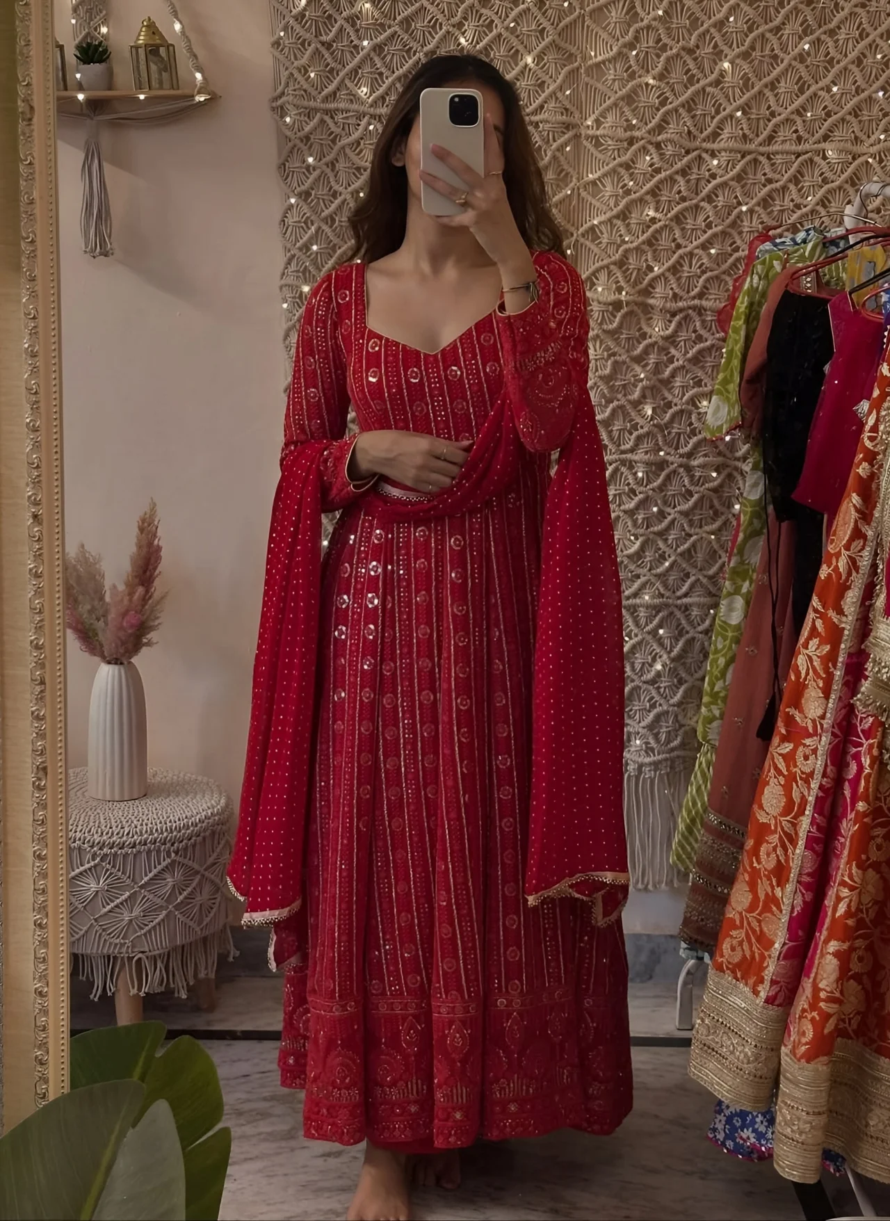 Lakhnavi Embroidered Work Anarkali Suit Set for Women — photo 4 of 4
