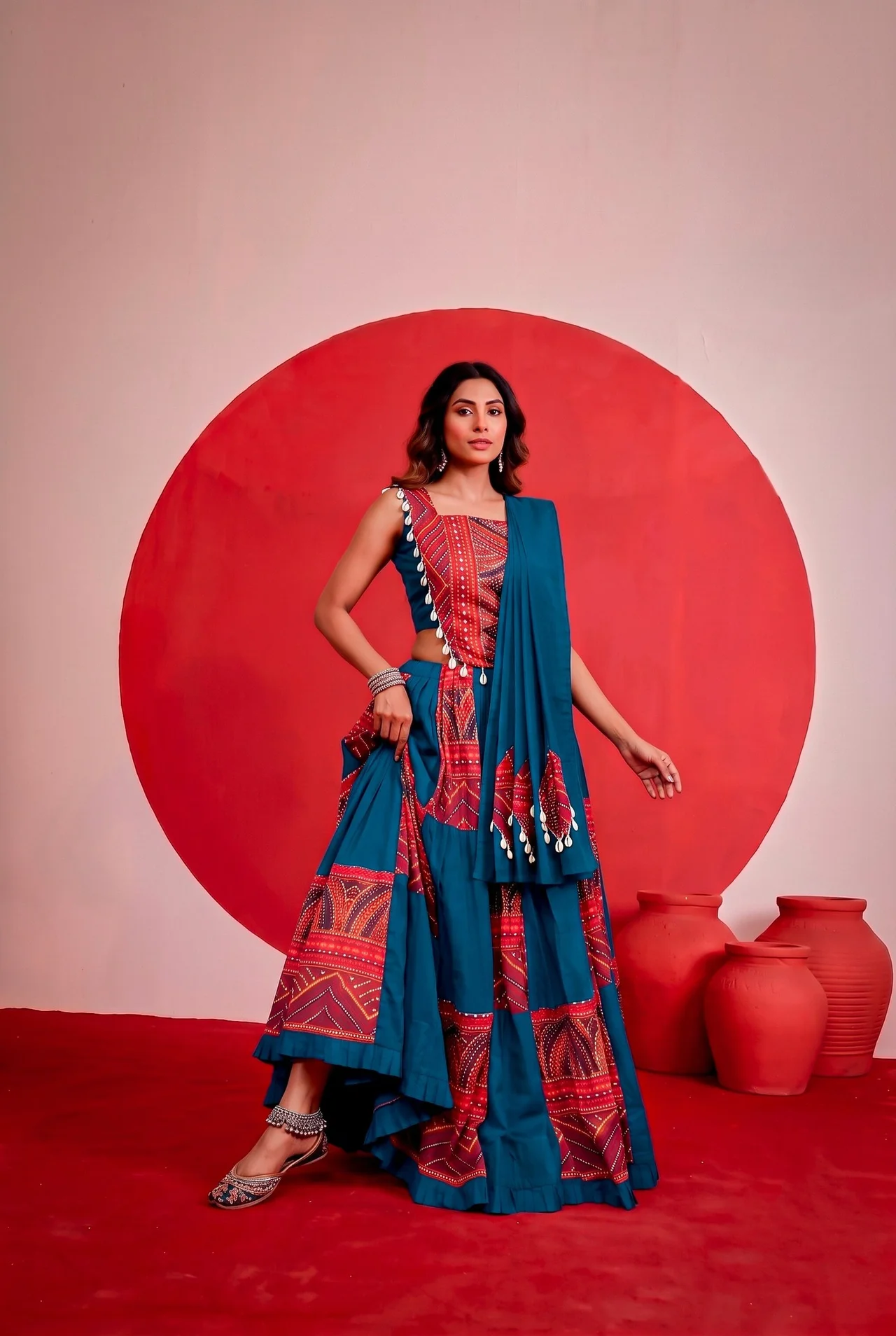 Navratri Collection 2026 Pure Rayon Lehenga Choli Set in Blue — photo 2 of 5