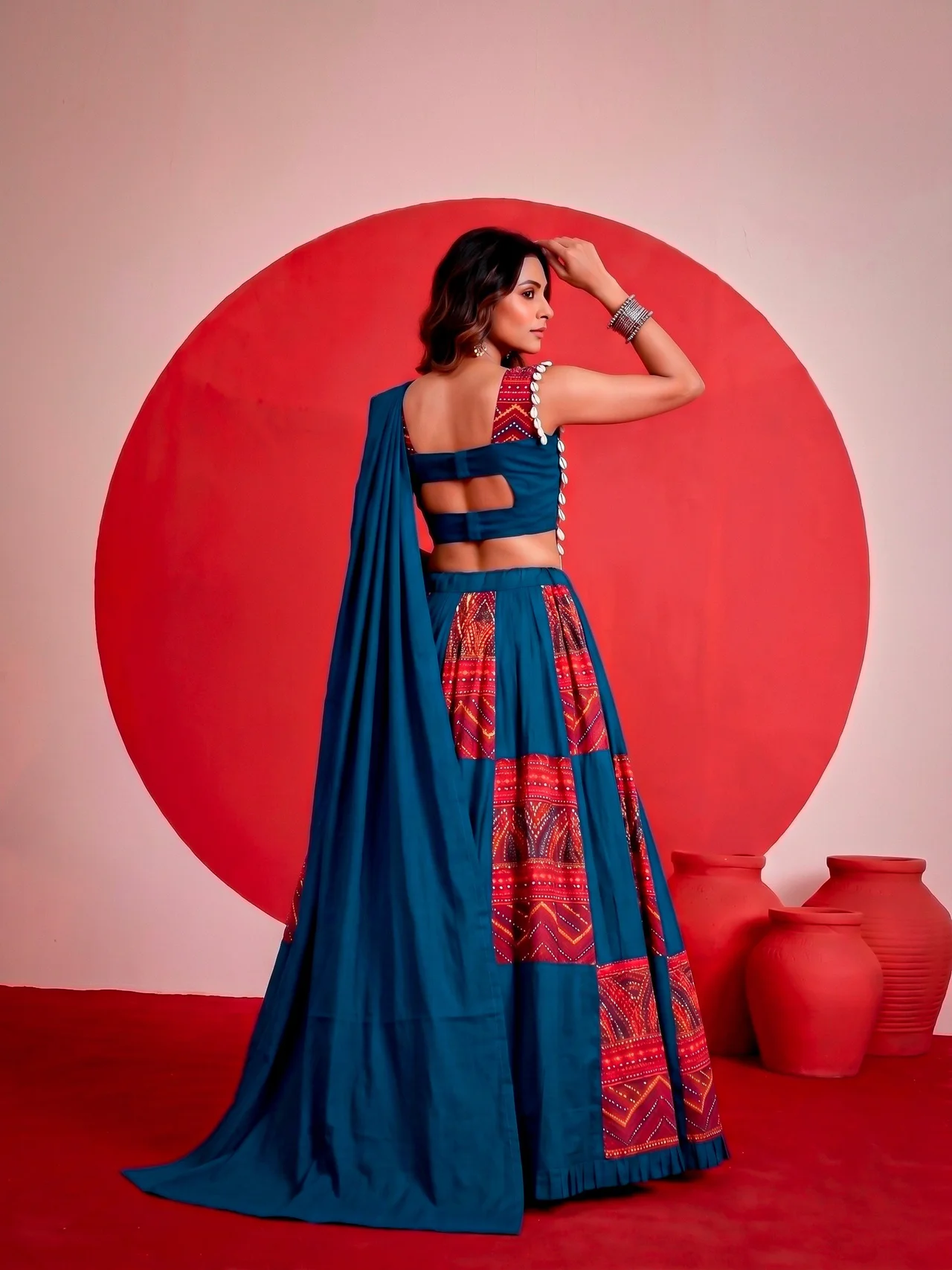 Navratri Collection 2026 Pure Rayon Lehenga Choli Set in Blue — photo 5 of 5