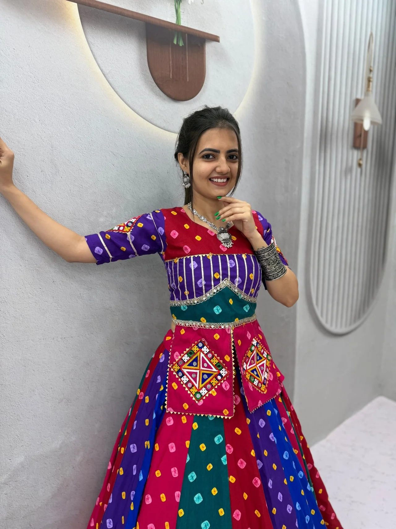 Vidala Clothings Navratri Special Winteg Lehenga Choli in Multicolour — photo 4 of 6