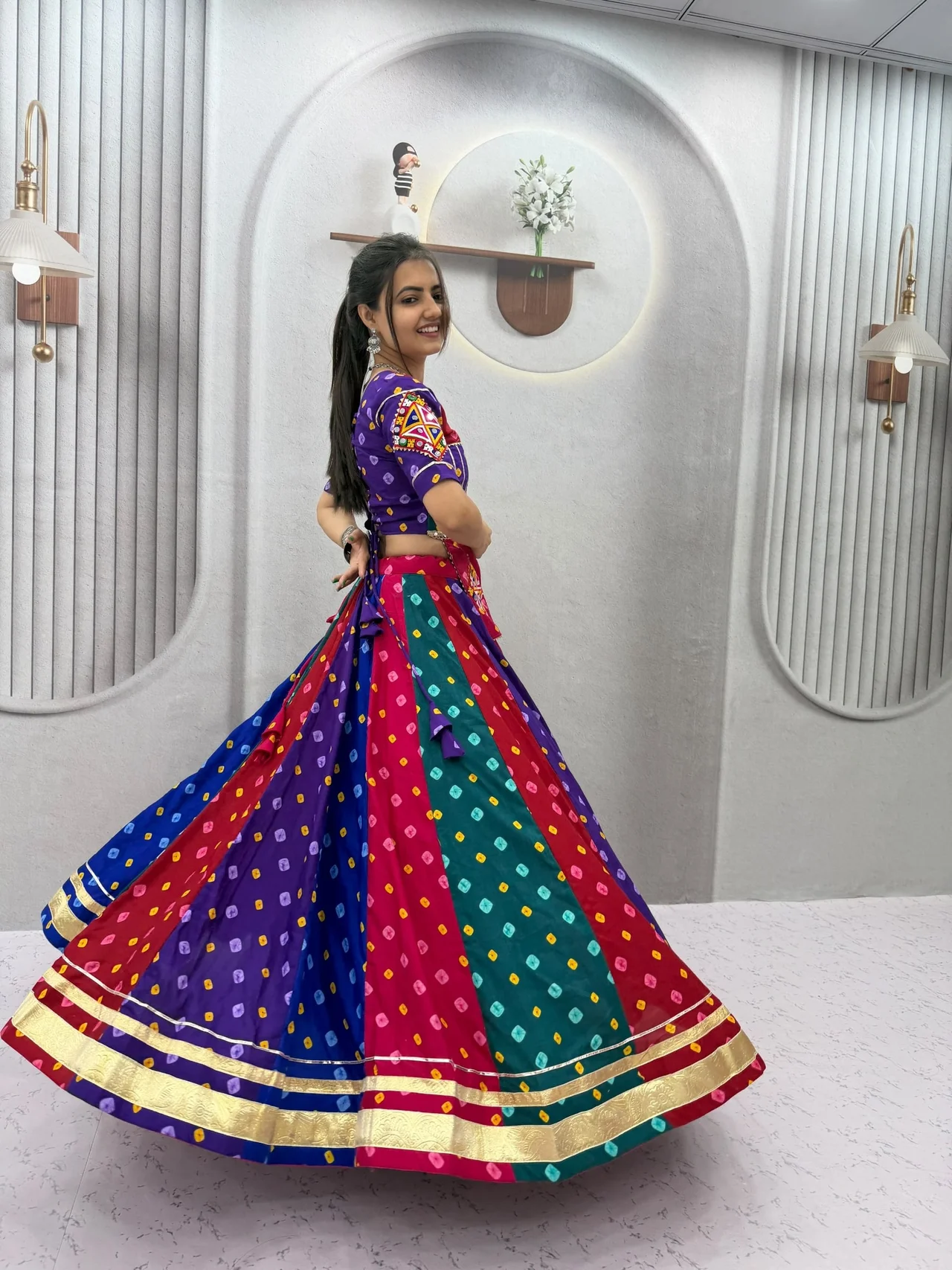 Vidala Clothings Navratri Special Winteg Lehenga Choli in Multicolour — photo 6 of 6