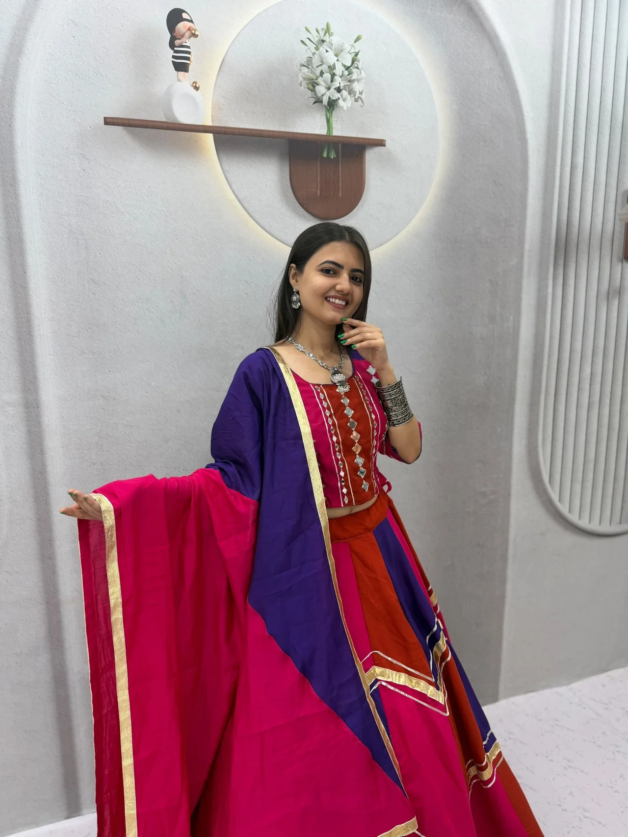 Vidala Clothings Navratri Lehenga Choli for Women in Blue — photo 2 of 7