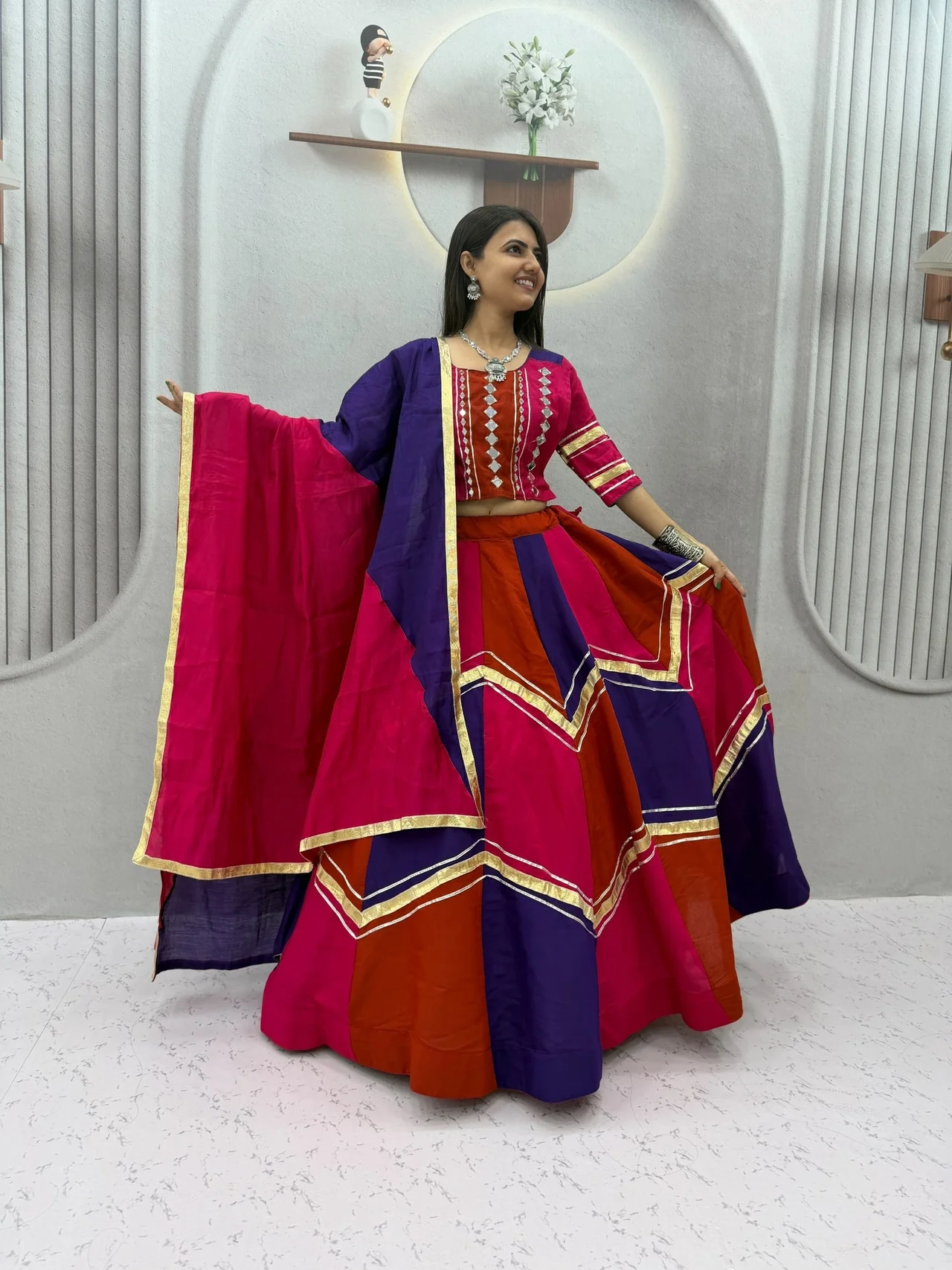 Vidala Clothings Navratri Lehenga Choli for Women in Blue — photo 3 of 7