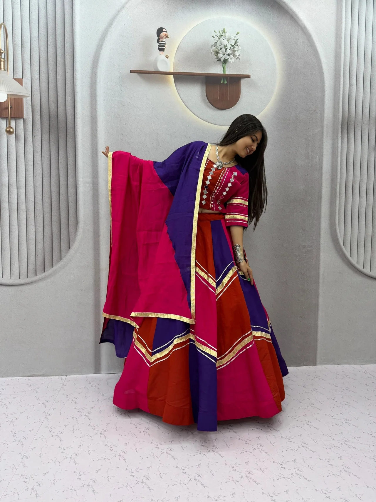 Vidala Clothings Navratri Lehenga Choli for Women in Blue — photo 4 of 7