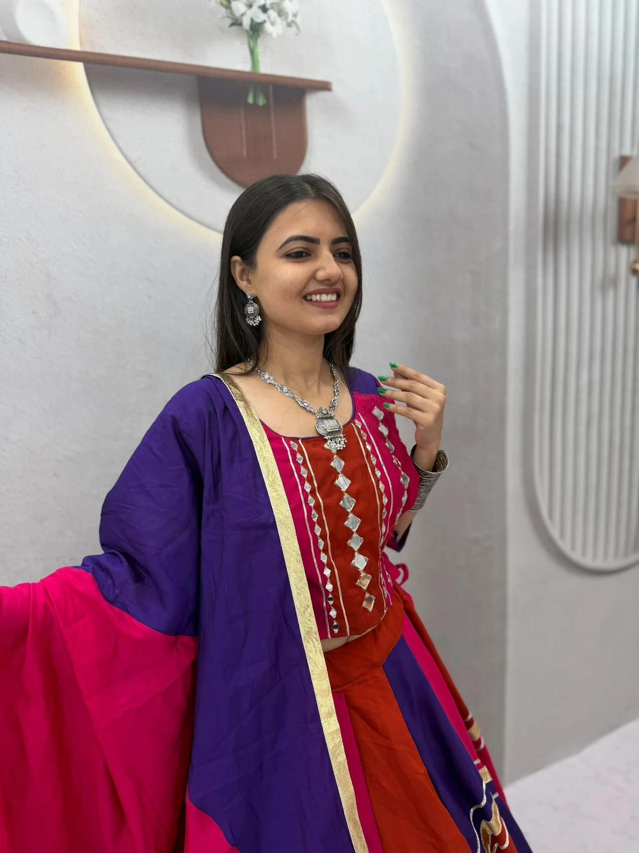 Vidala Clothings Navratri Lehenga Choli for Women in Blue — photo 5 of 7