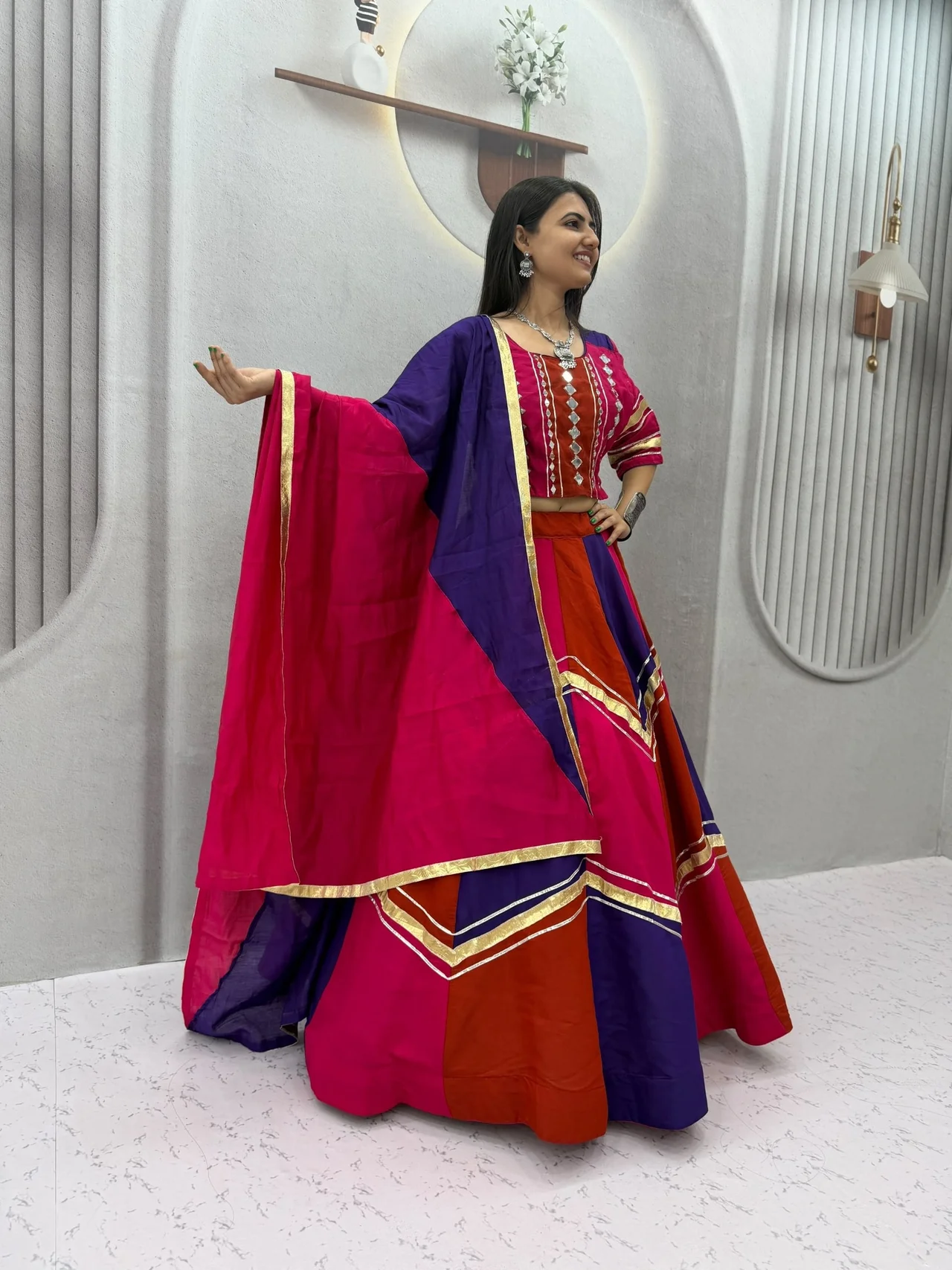 Vidala Clothings Navratri Lehenga Choli for Women in Blue — photo 6 of 7