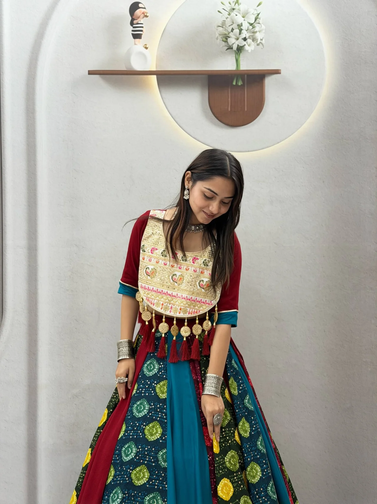Vidala Clothings Navratri Special Multi Pure Cotton Lehenga Choli in Multicolour — photo 6 of 6
