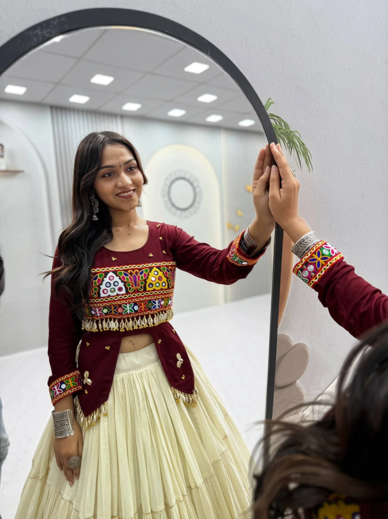 Vidala Clothings Navratri Special Hand Work Lehenga Choli in Maroon — photo 5 of 5