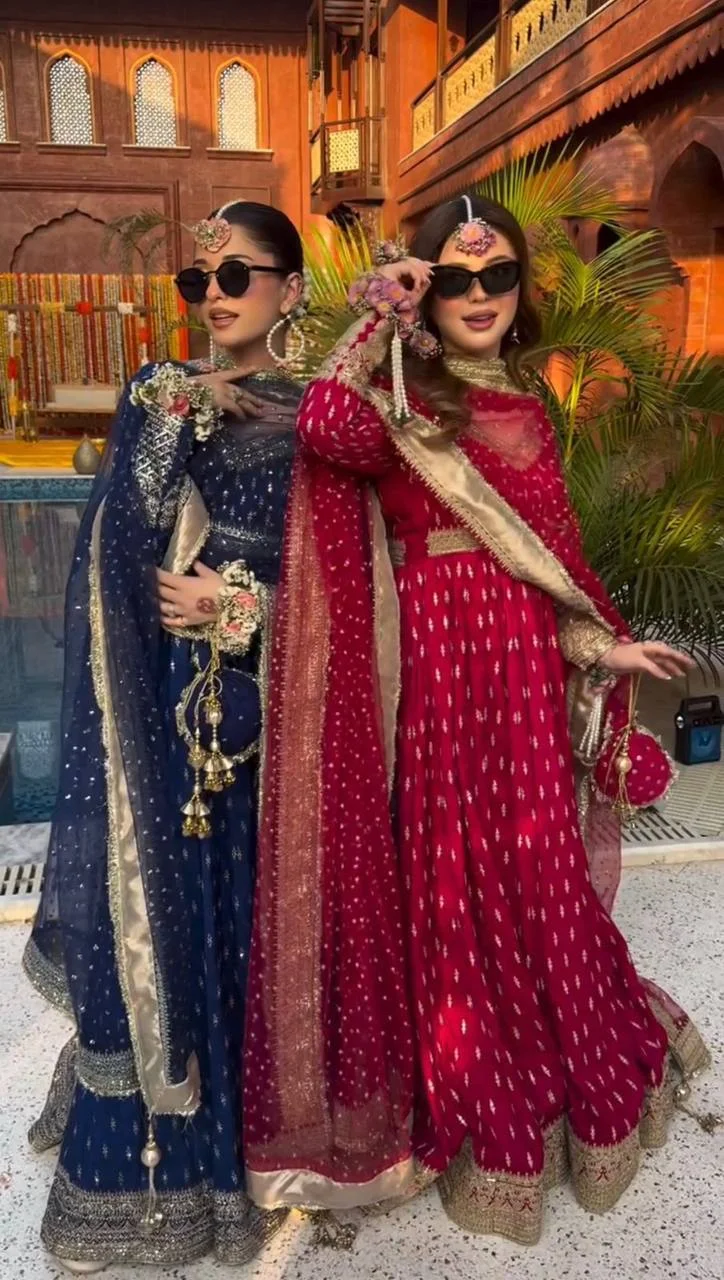Vidala Clothings New Designer Party Wear Gown Dupatta & Bottom Set with Fancy Purse in Blue — photo 7 of 7