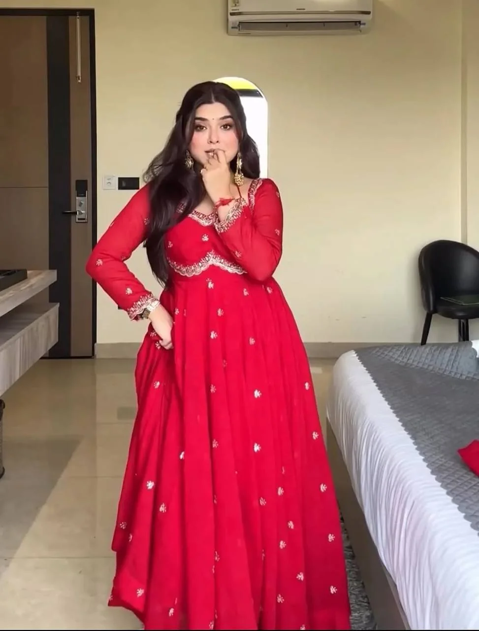 Premium Faux Blooming Anarkali Suit Set for Women with Embroidered Dupatta & Pant — photo 4 of 7